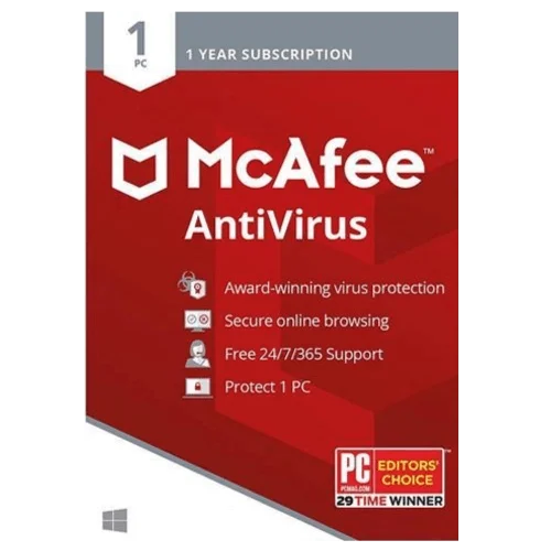 McAfee AntiVirus – 1-Year / 3-PCS